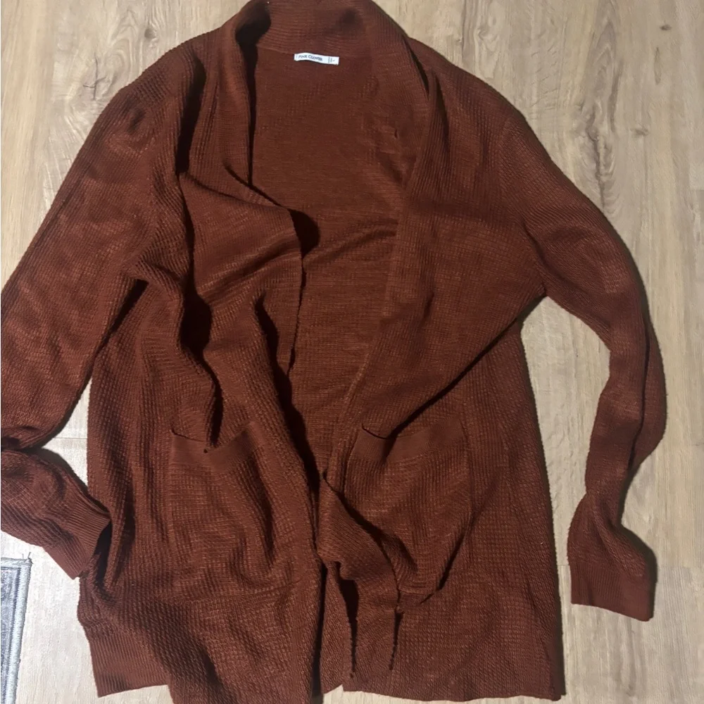 Rust Colored Open Cardigan - Picture 2 of 3